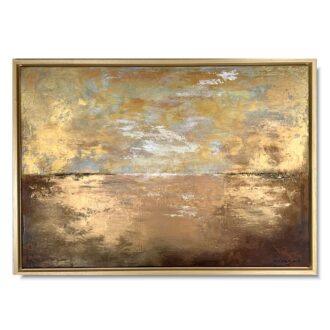 Obraz ręcznie malowany złota abstrakcja, obraz w drewnianej ramie, złoty obraz, obrazy gotowe do powieszenia