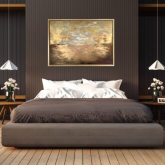 Obraz ręcznie malowany złota abstrakcja, obraz w drewnianej ramie, złoty obraz, obrazy gotowe do powieszenia