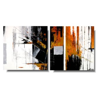 Obraz modna abstrakcja miedziany loft, tryptyk