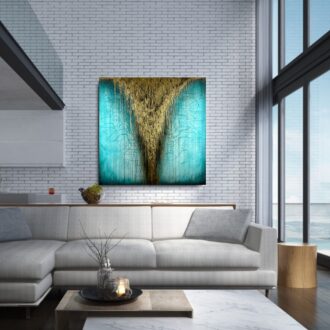 Obraz ręcznie malowany na płótnie "Turkusowy potok" 1966A