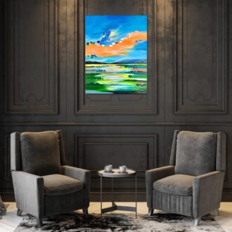 Obraz mały pejzaż malowany, obraz ręcznie malowany, obraz pejzaż, mały obraz, obrazek pejzaż, obraz do salonu, obraz 40x50