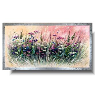 Obraz na płótnie ręcznie malowany "Pastelowa łąka" 1884A