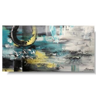 Duży obraz abstrakcyjny turkusowe koło