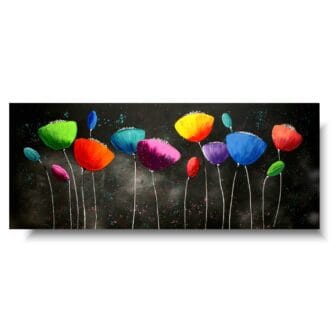 Obraz kwiaty kolorowe tulipany, duży obraz kwiaty, kolorowe tulipany, obrazy kwiaty, obrazy z kwiatami nowoczesne, obraz na płótnie kwiaty, obrazy malowane