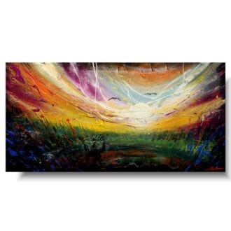 Współczesny obraz łąka kwiatowa, duży obraz widok, obrazy kolorowe, obrazy pejzaże, duży obraz widok, obraz łąka kwiatowa, obraz ręcznie malowany