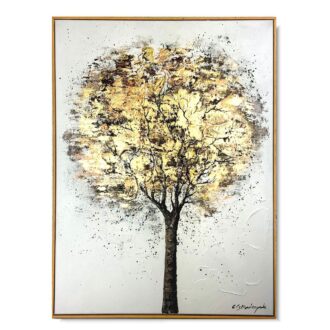 obraz ręcznie malowany na płótnie, obraz złote drzewko, obraz w ramie, nowoczesny obrazy, obrazy do salonu, obrazy do sypialni, złoty obraz