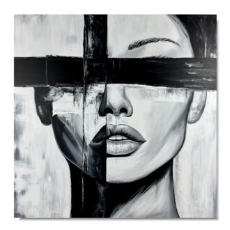 Współczesny portret obraz czarno biały, portret na zamówienie, portrety, obrazy do salonu, obrazy na płótnie obrazy ręcznie malowane