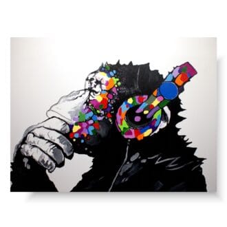 duży modny obraz kolorowa małpa, obraz zwierzęta, kolorowa małpa, obrazy zwierząt, obraz na ścianę, obrazy ze zwierzętami, obrazy zwierząt na płótnie, zwierzęta, obraz akrylowy, obrazy na płótnie ręcznie malowane, modny obraz