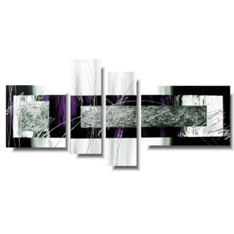 Obraz tryptyk obrazy nowoczesne delikatna fioletowa abstrakcja