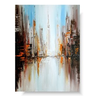 Współczesny obraz miasto na brzegu