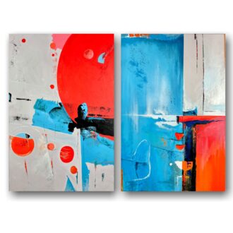 Obraz dyptyk abstrakcja 160 x 120cm – nowoczesny zestaw 2379A
