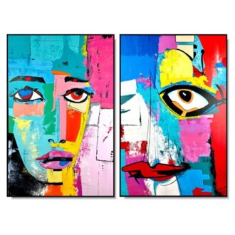 obraz portret kobiety nowoczesny dyptyk