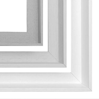 Drewniana rama american box do obrazu biała, jasna szara i ciemna szara