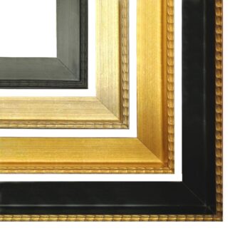 Drewniana rama american box złota srebrna czarna
